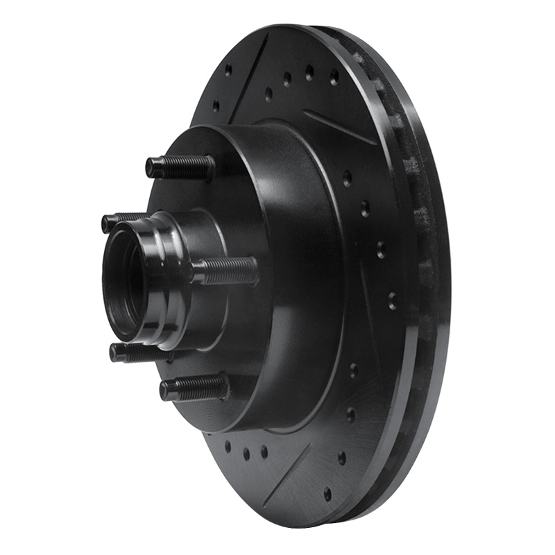 Ford Ranger Brake Rotor (1) - Front Left - R1 Concepts - Drilled & Slotted - Black - `98-`02